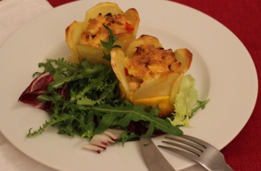 Новый год 2015: Картофельные корзинки с курицей и грибами