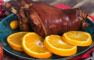 Рулька с апельсинами в пиве