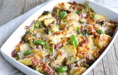 Запеканка из цветной капусты и брокколи