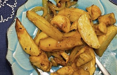 Запеченный картофель с курицей