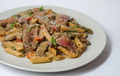 Паста пенне с опятами