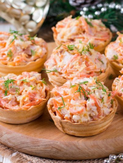 Тарталетки з салатом із м'яса криля