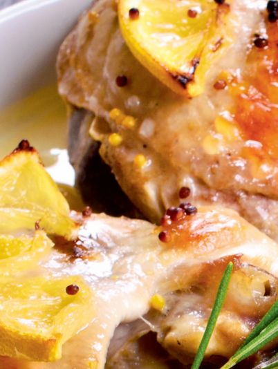 Курка з часником та гірчицею