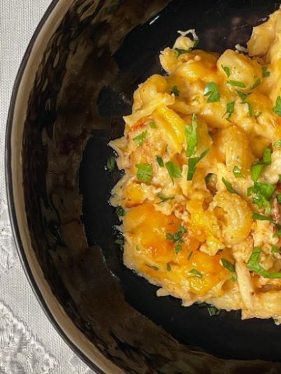 Острая паста с сыром и курицей