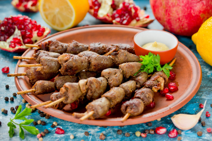 Шашлычки из куриных сердечек