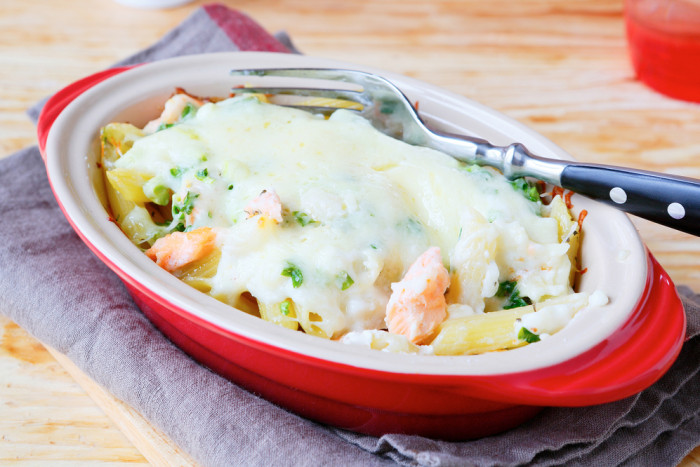 запеканка с лососем