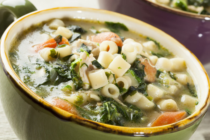 куриный суп со шпинатом