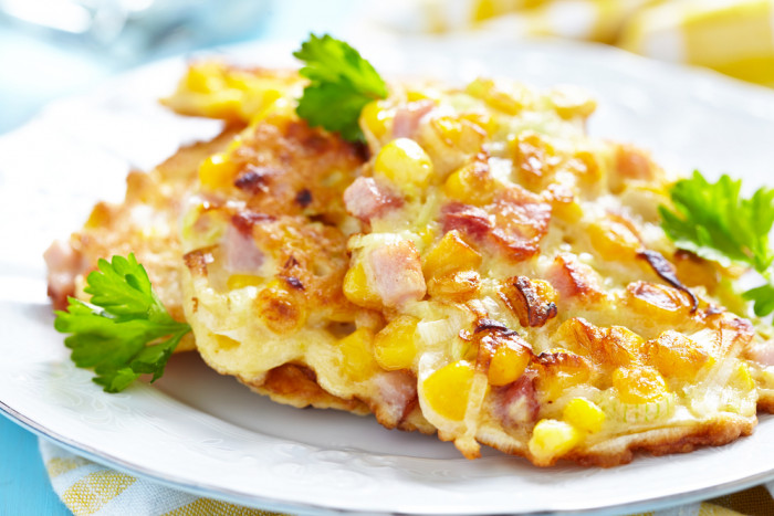 оладьи с ветчиной