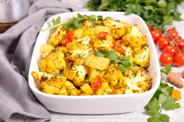 цветная капуста с карри и куркумой