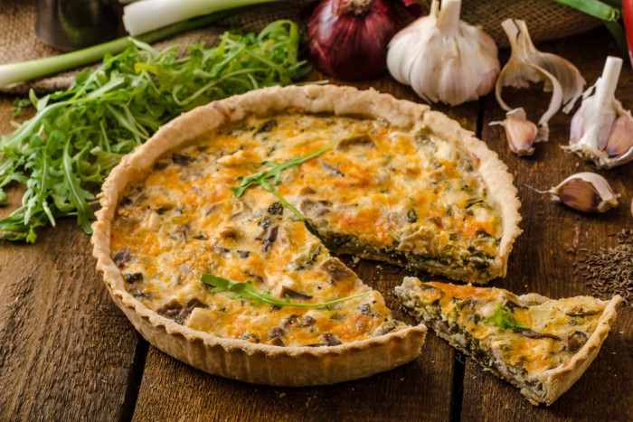 киш с шампиньонами