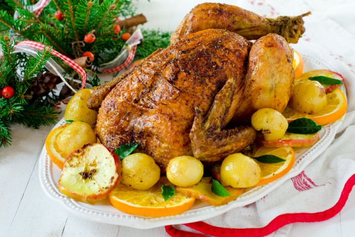 курица с апельсином и яблоком