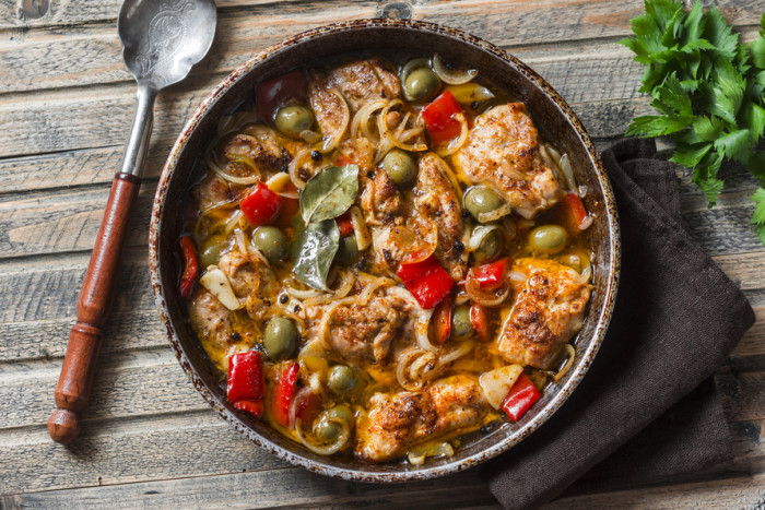 курица с оливками