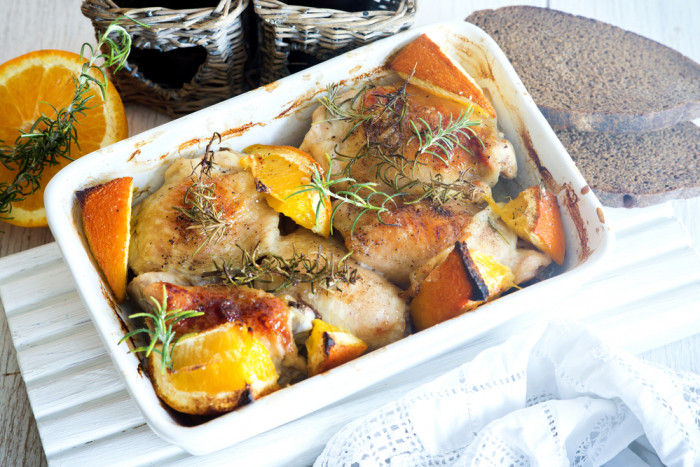курица с апельсином