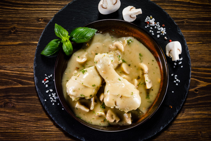 курица с грибами