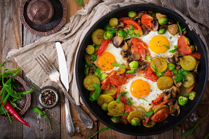 яичница с грибами