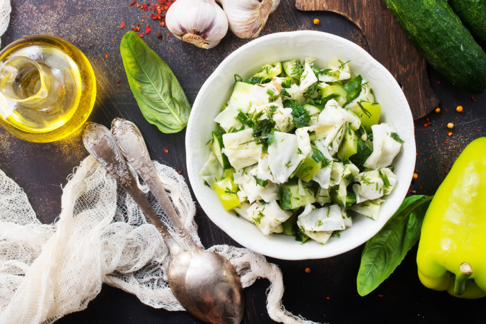 капуста с чесноком