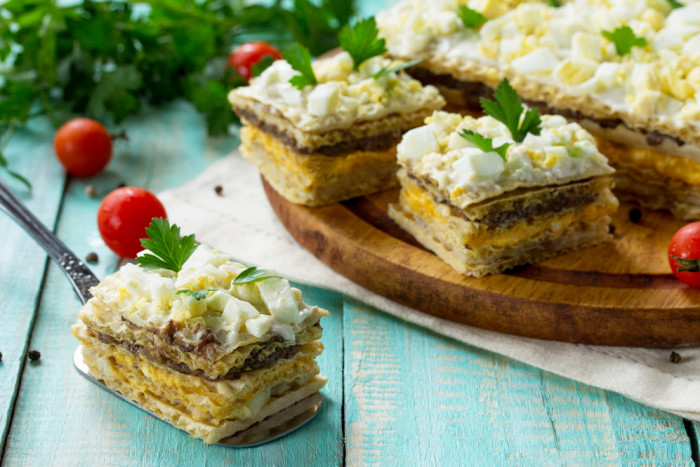 вафли с селедкой