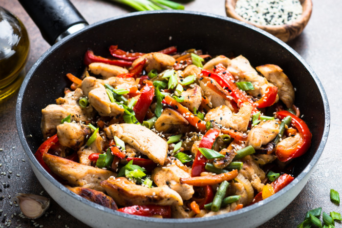 курица с овощами