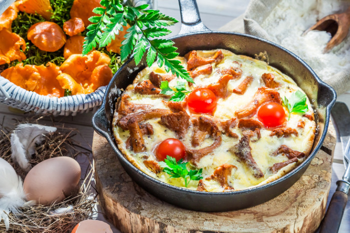 омлет с лисичками